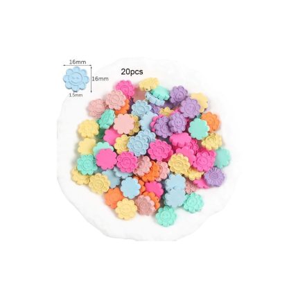 Mixed Color Smiley Flower Beads for DIY Jewelry – 20pcs