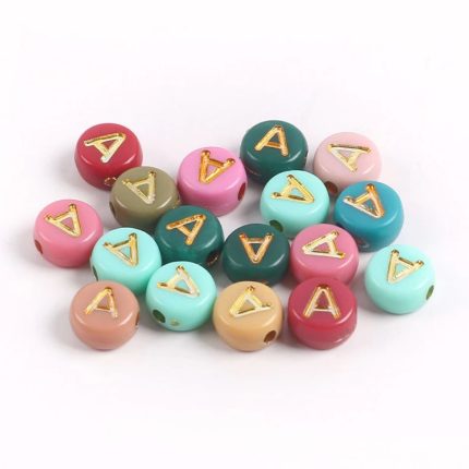 Acrylic Alphabet Beads Round Spacer – Letter A