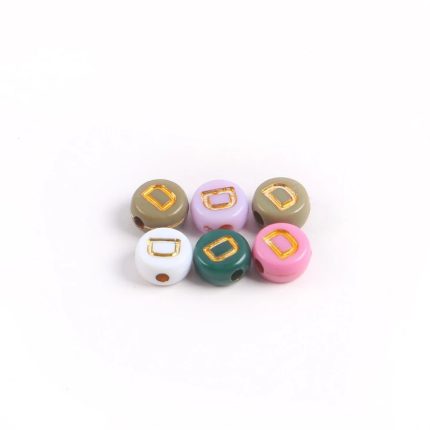 Acrylic Alphabet Beads Round Spacer – Letter D