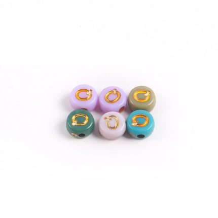 Acrylic Alphabet Beads Round Spacer – Letter Q