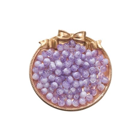 St.kunkka 50pcs 8mm Purple Glass Milk Broken Pattern Round Beads