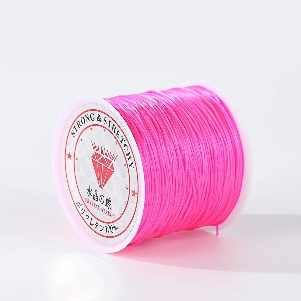 NOI (71) Elastic Crystal Beading String – Pink - Image 1